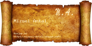 Mizsei Antal névjegykártya